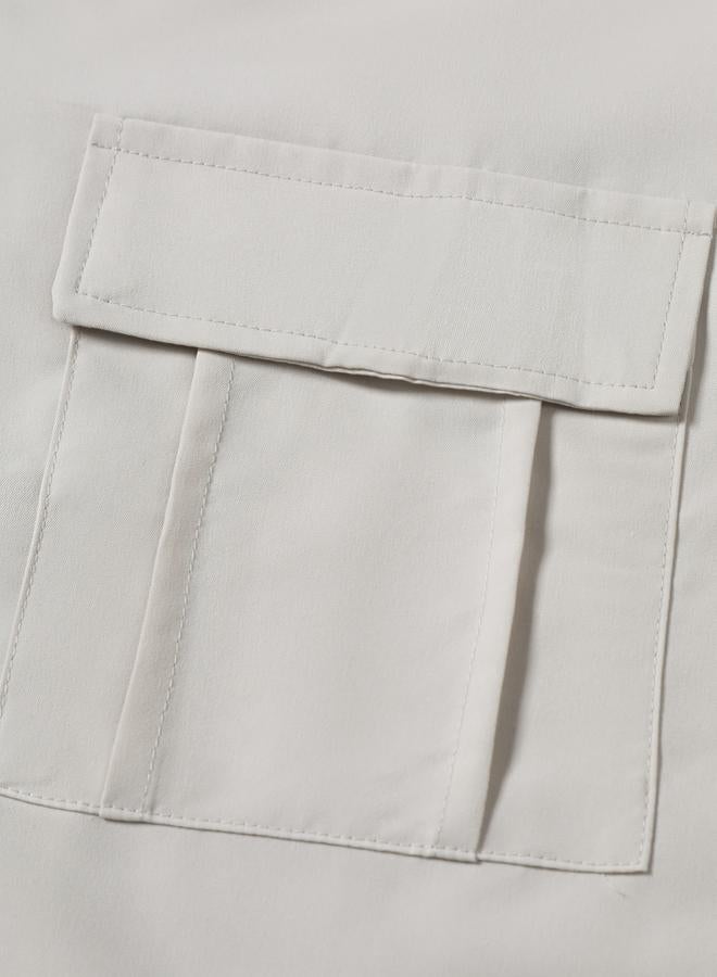 Take Two Men Beige Solid Buttoned Shirt and Trousers Co-Ords - Image 4